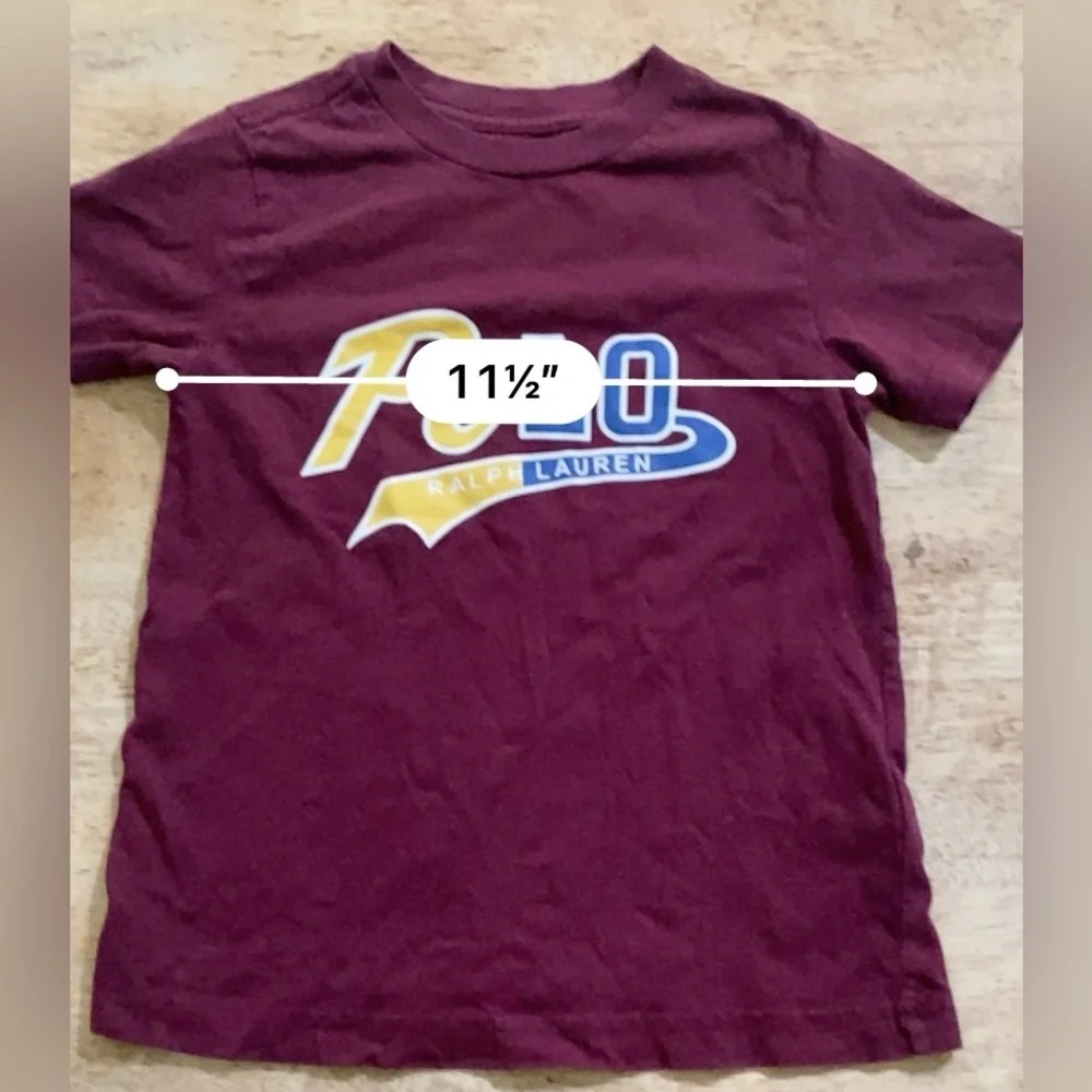 Polo Ralph Lauren Boys’ Sz 4/4T Maroon Logo ‎ Cotton Jersey Tee